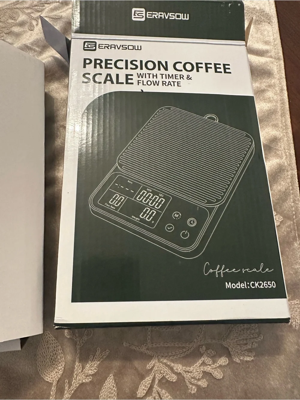 ERAVSOW Precision Coffee Scale - Green & White Packaging